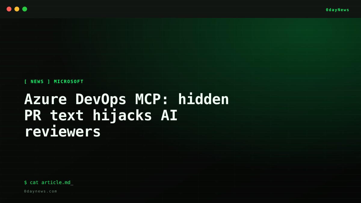 Azure DevOps MCP: hidden PR text hijacks AI reviewers