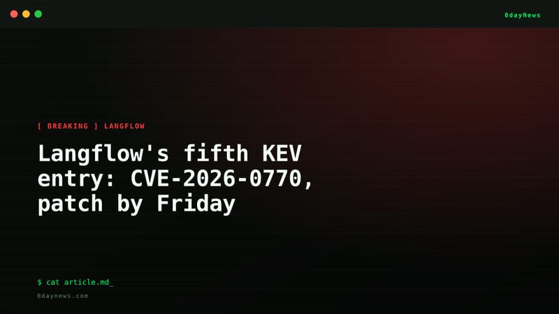 Langflow's fifth KEV entry: CVE-2026-0770, patch by Friday