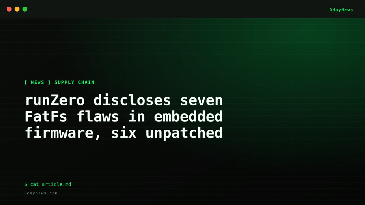 runZero Discloses Seven FatFs Firmware Flaws