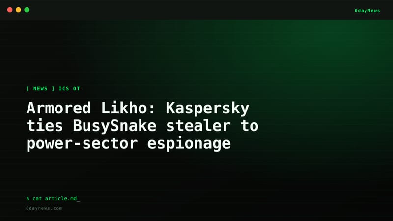 Armored Likho Ties BusySnake to Power-Sector Spying
