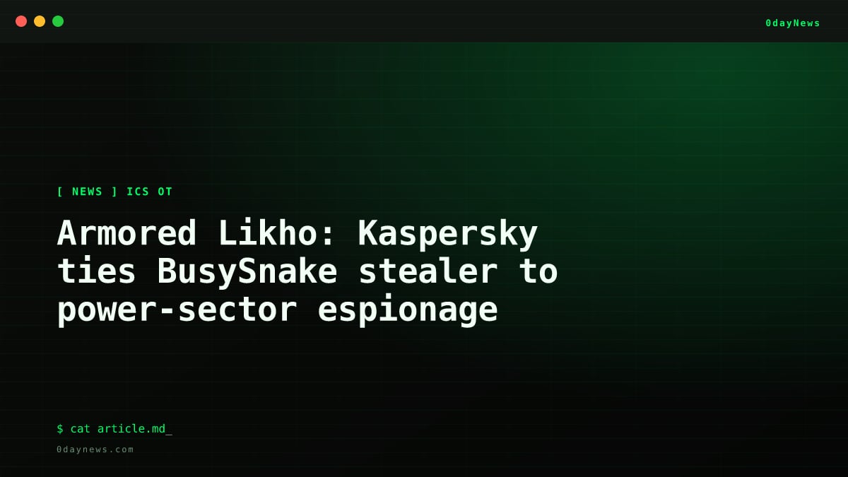 Armored Likho Ties BusySnake to Power-Sector Spying