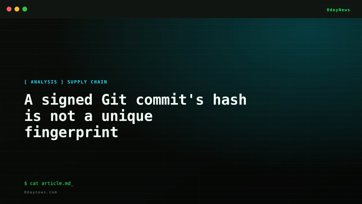 A signed Git commit's hash is not a unique fingerprint