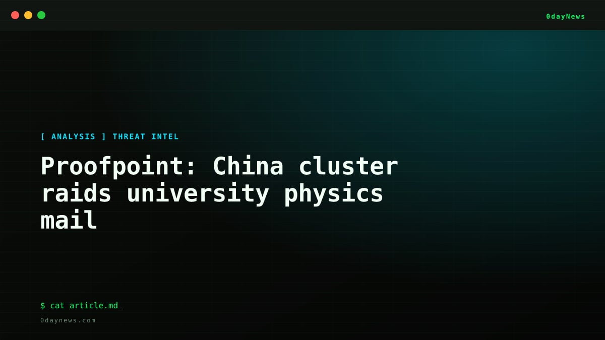 Proofpoint: China cluster raids university physics mail