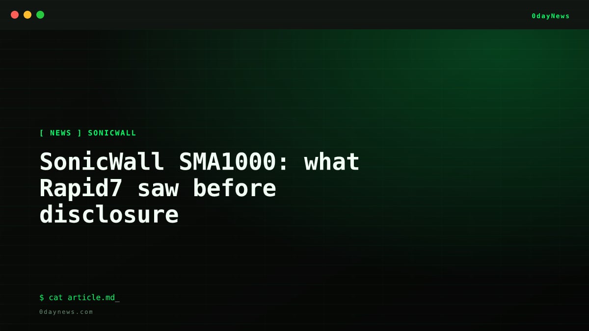 SonicWall SMA1000: what Rapid7 saw before disclosure