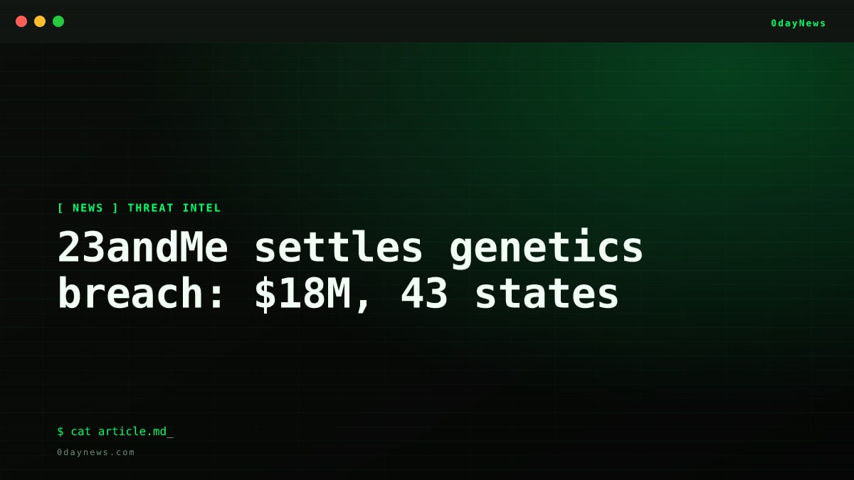 23andMe settles genetics breach: $18M, 43 states