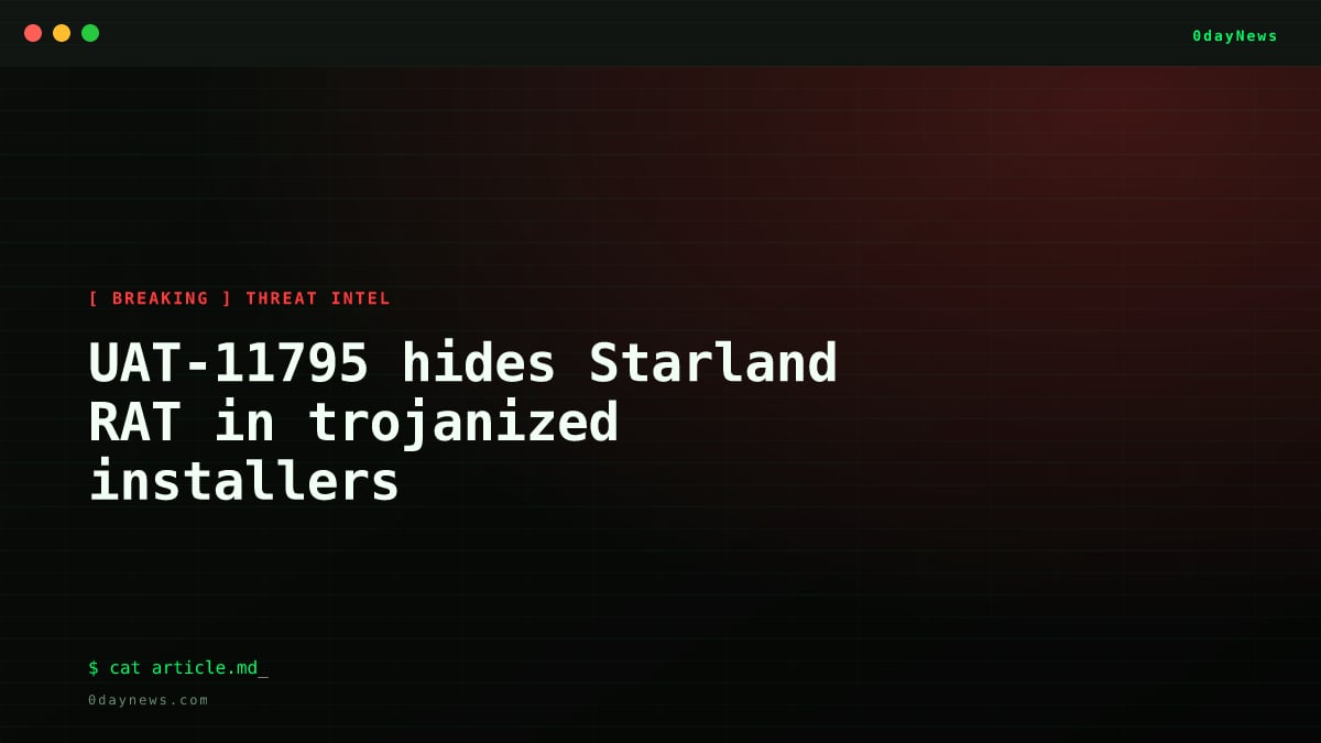 UAT-11795 hides Starland RAT in trojanized installers