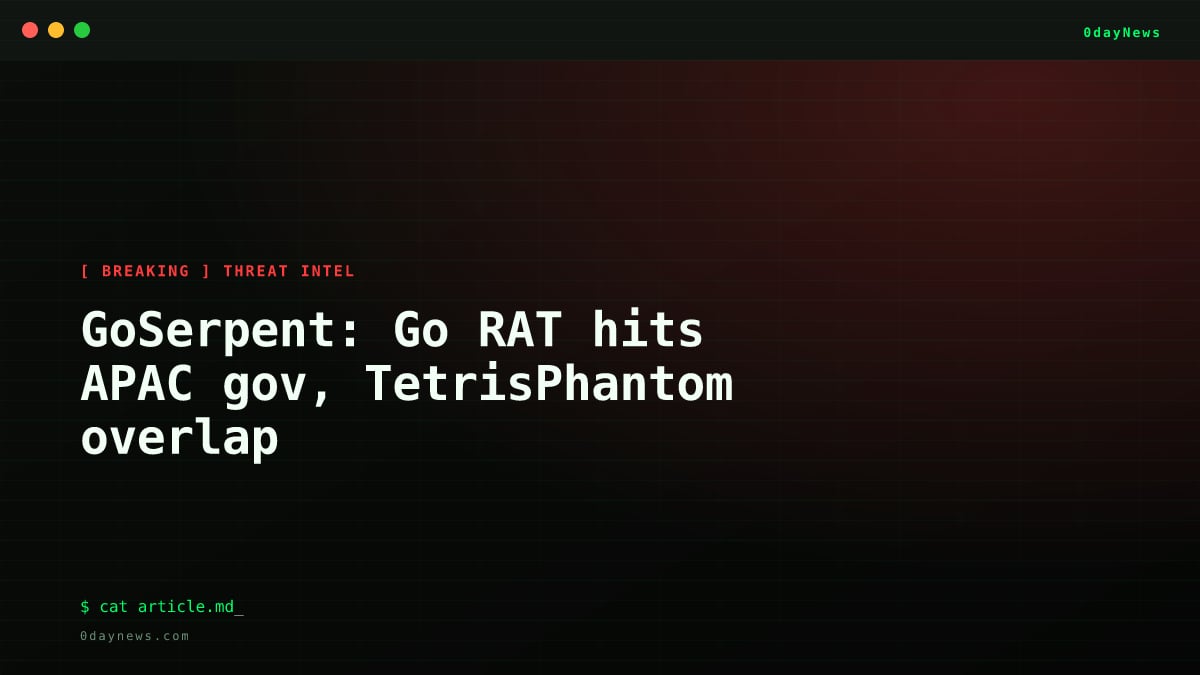 GoSerpent: Go RAT hits APAC gov, TetrisPhantom overlap