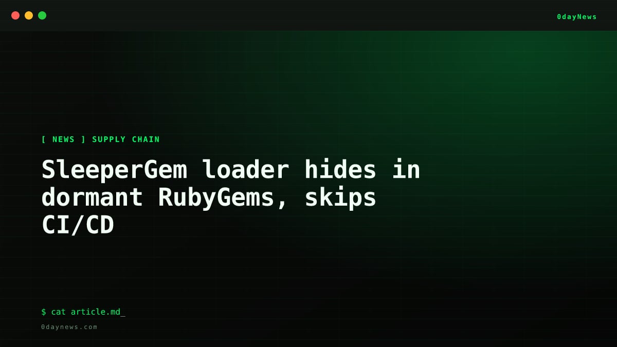 SleeperGem loader hides in dormant RubyGems, skips CI/CD