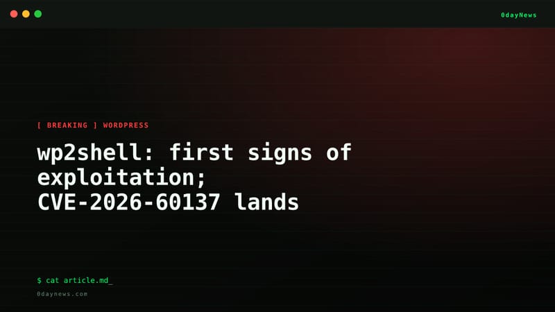 wp2shell: first signs of exploitation; CVE-2026-60137 lands