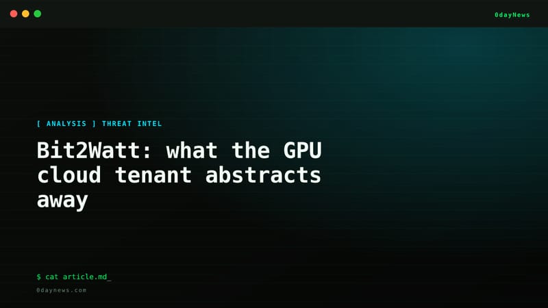 Bit2Watt: what the GPU cloud tenant abstracts away