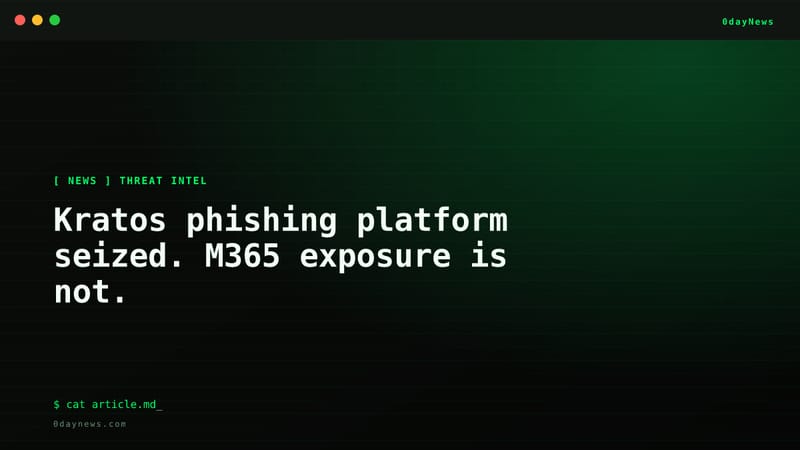 Kratos phishing platform seized. M365 exposure is not.