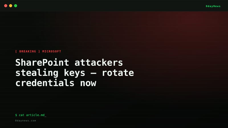 SharePoint attackers stealing keys — rotate credentials now