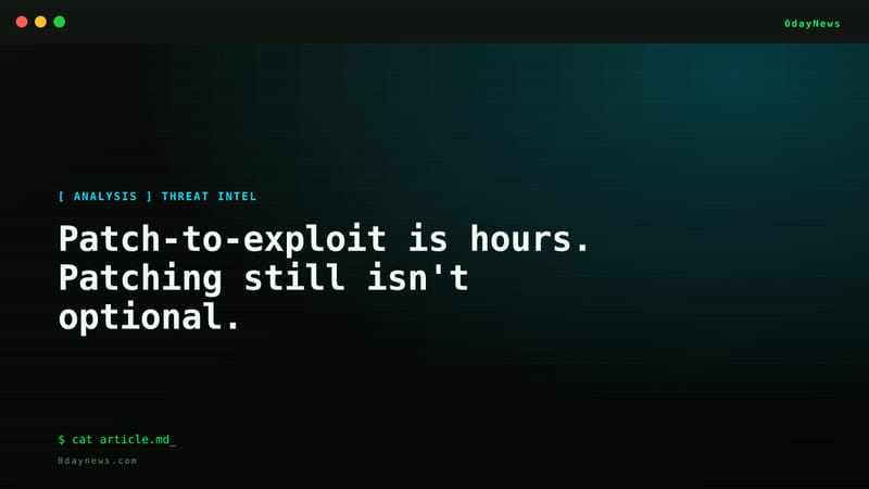 Patch-to-exploit is hours. Patching still isn't optional.