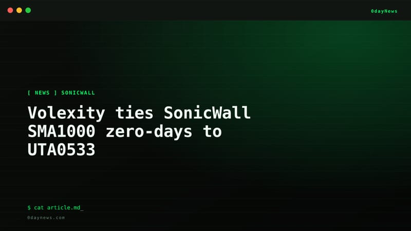 Volexity ties SonicWall SMA1000 zero-days to UTA0533