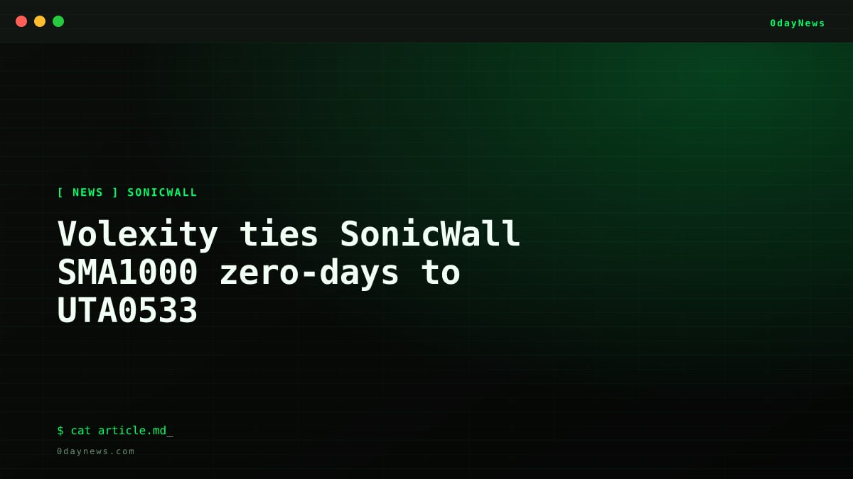 Volexity ties SonicWall SMA1000 zero-days to UTA0533
