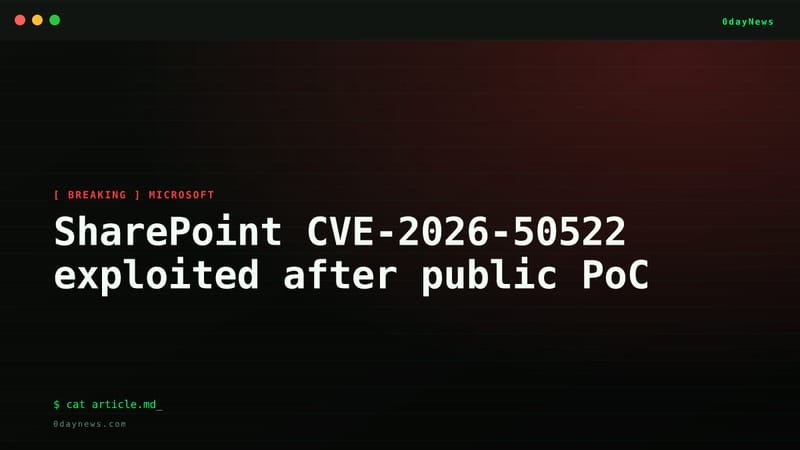 SharePoint CVE-2026-50522 exploited after public PoC