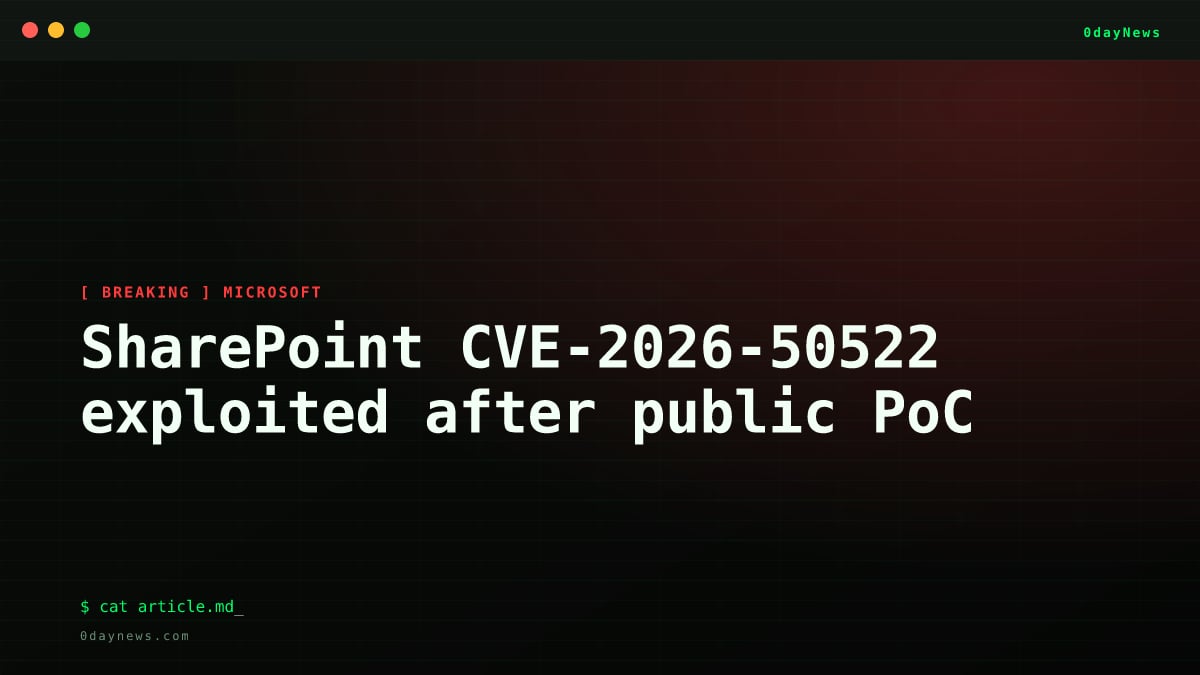 SharePoint CVE-2026-50522 exploited after public PoC