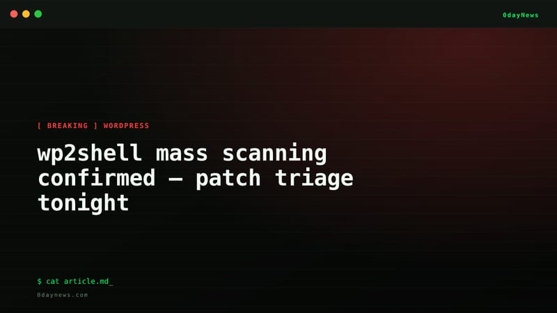wp2shell mass scanning confirmed — patch triage tonight