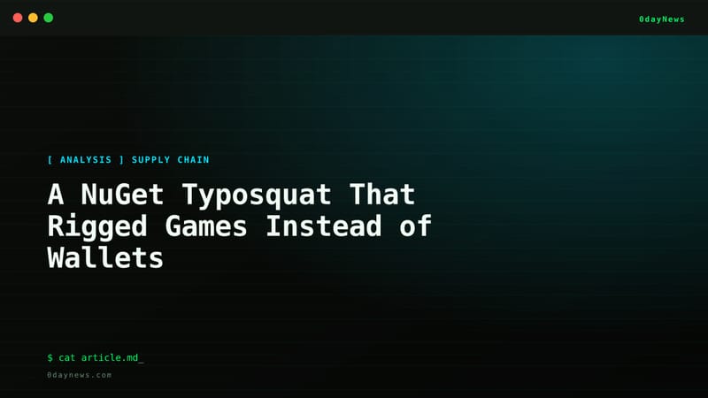 A NuGet Typosquat That Rigged Games Instead of Wallets
