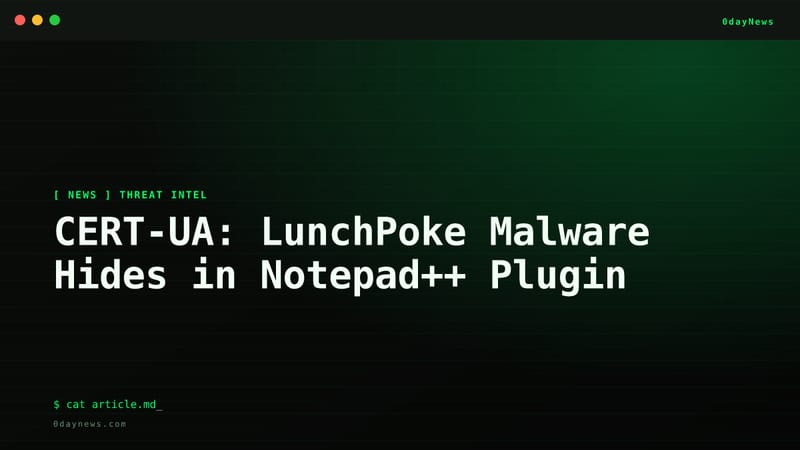 CERT-UA: LunchPoke Malware Hides in Notepad++ Plugin
