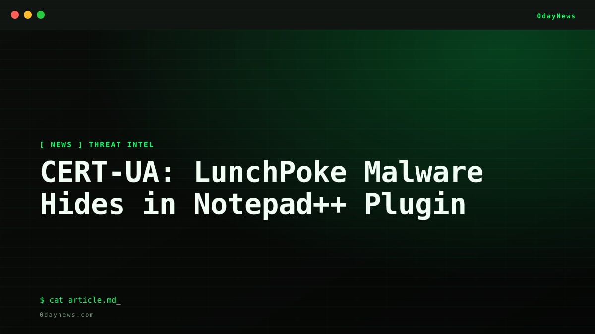 CERT-UA: LunchPoke Malware Hides in Notepad++ Plugin