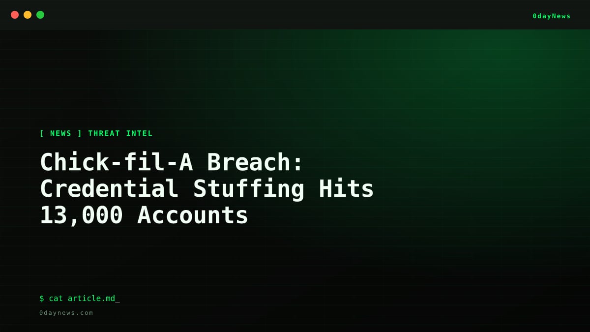 Chick-fil-A Breach: Credential Stuffing Hits 13,000 Accounts