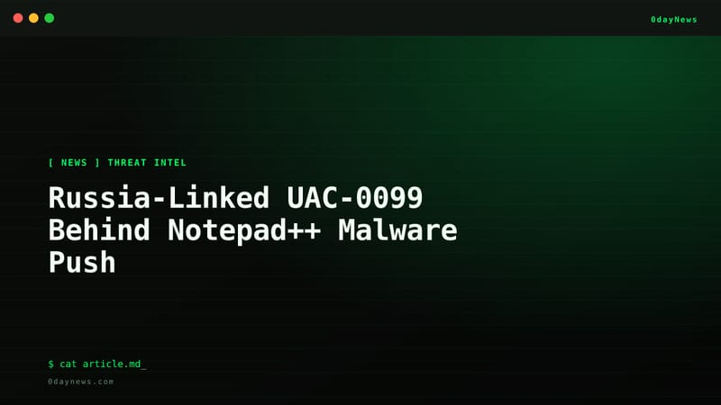 Russia-Linked UAC-0099 Behind Notepad++ Malware Push